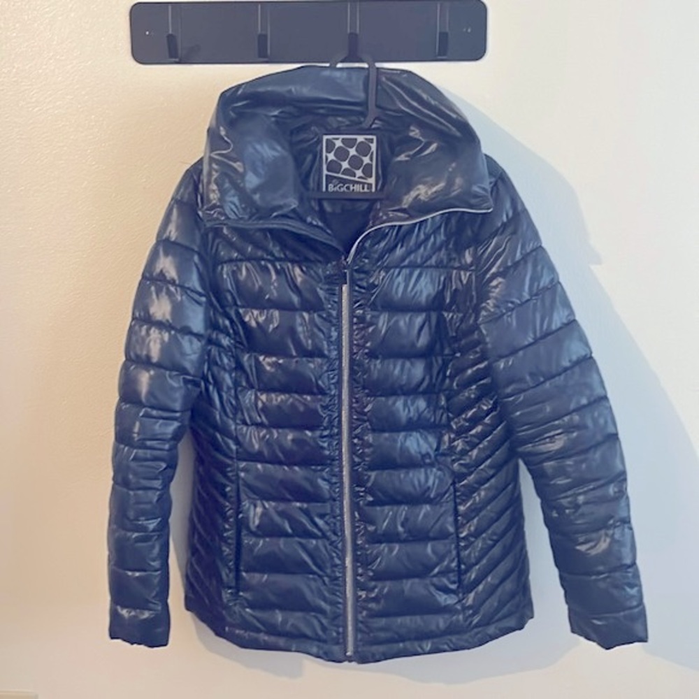 Big Chill Women's Blue Zipper Front 85%Polyester/ 15% Down Feather Puffer Jacket